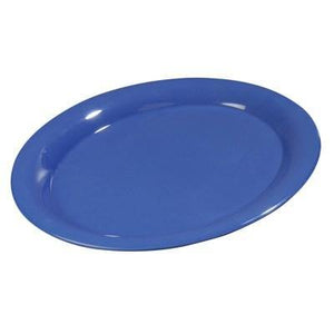 Carlisle 3308014 Sierrus 13-1/2" X 10-1/2" Ocean Blue Oval Melamine Platter