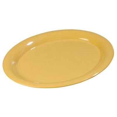 Carlisle 3308022 Sierrus 13-1/2" X 10-1/2" Honey Yellow Oval Melamine Platter