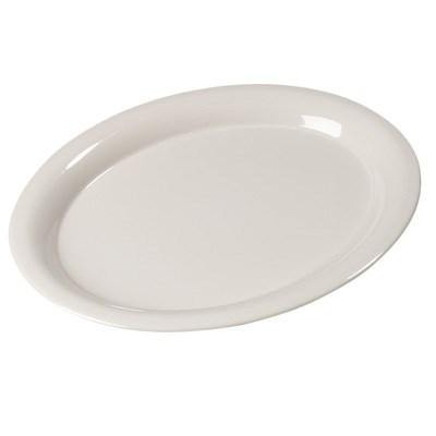 Carlisle 3308042 Sierrus 13-1/2" X 10-1/2" Bone Oval Melamine Platter