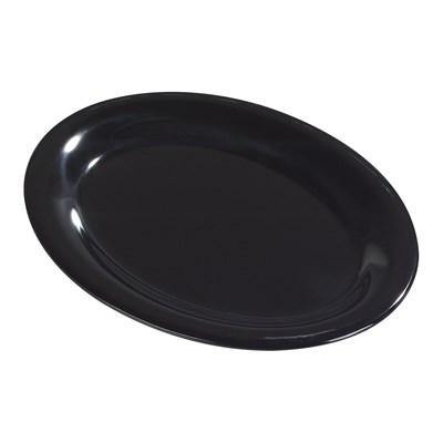 Carlisle 3308203 Sierrus 12" X 9" Black Oval Melamine Platter