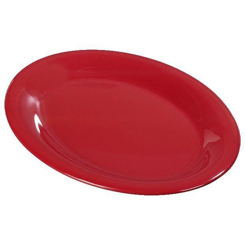 Carlisle 3308205 Sierrus 12" X 9" Red Oval Melamine Platter