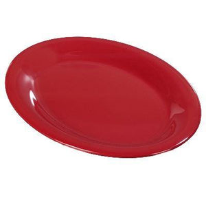 Carlisle 3308605 Sierrus 9-1/2" X 7-1/4" Red Oval Melamine Platter