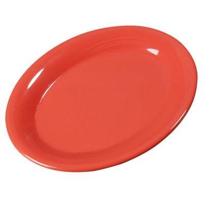 Carlisle 3308652 Sierrus 9-1/2" X 7-1/4" Sunset Orange Oval Melamine Platter