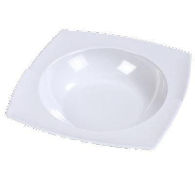 Carlisle 3331802 Rave Displayware 2.5 Qt. White Rimmed Melamine Bowl