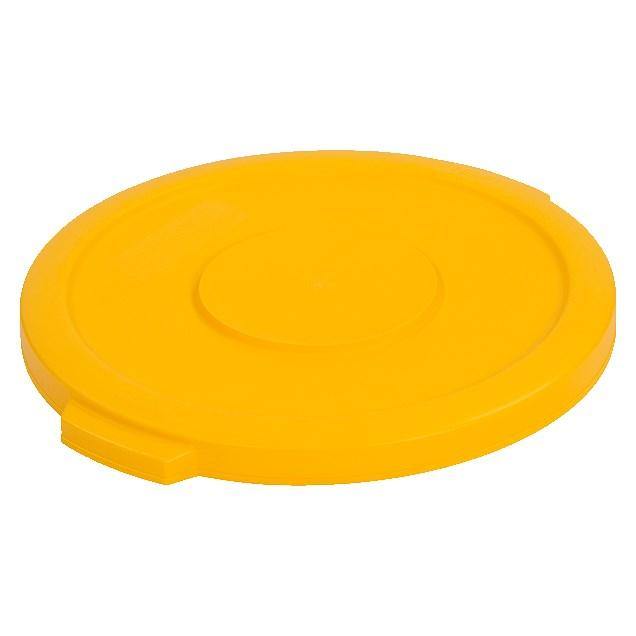 Carlisle 34101104 Bronco 10 Gallon Round Plastic Trash Can Lid, Yellow