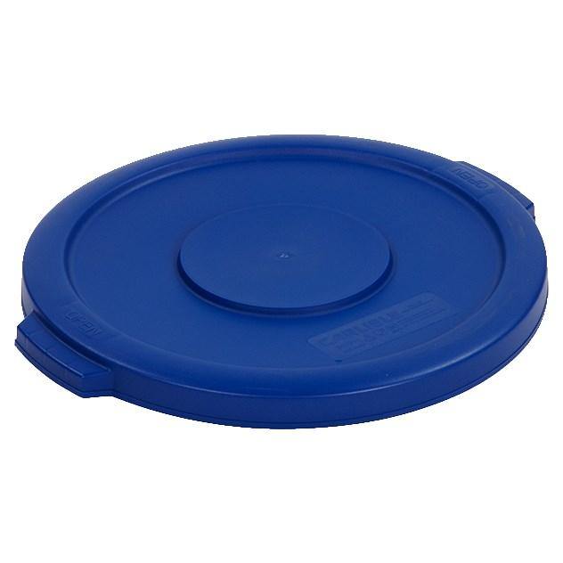 Carlisle 34101114 Bronco 10 Gallon Round Plastic Trash Can Lid, Blue