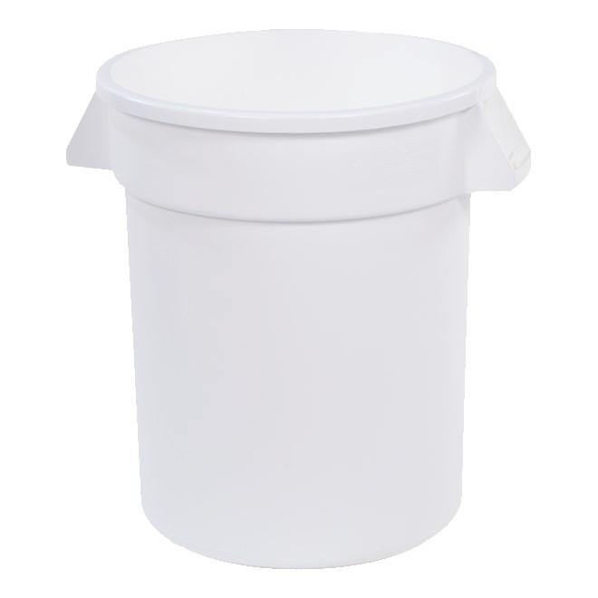 Carlisle 34102002 Bronco 20 Gallon Round Plastic Trash Can, White