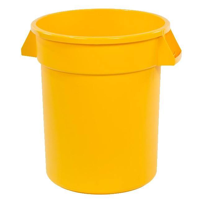 Carlisle 34102004 Bronco 20 Gallon Round Plastic Trash Can, Yellow