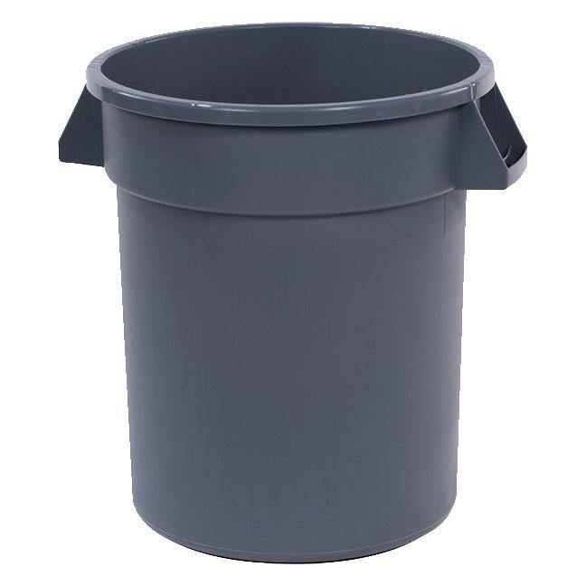 Carlisle 34102023 Bronco 20 Gallon Round Plastic Trash Can, Gray
