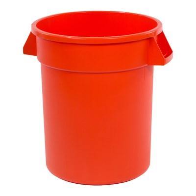 Carlisle 34102024 Bronco 20 Gallon Round Plastic Trash Can, Orange