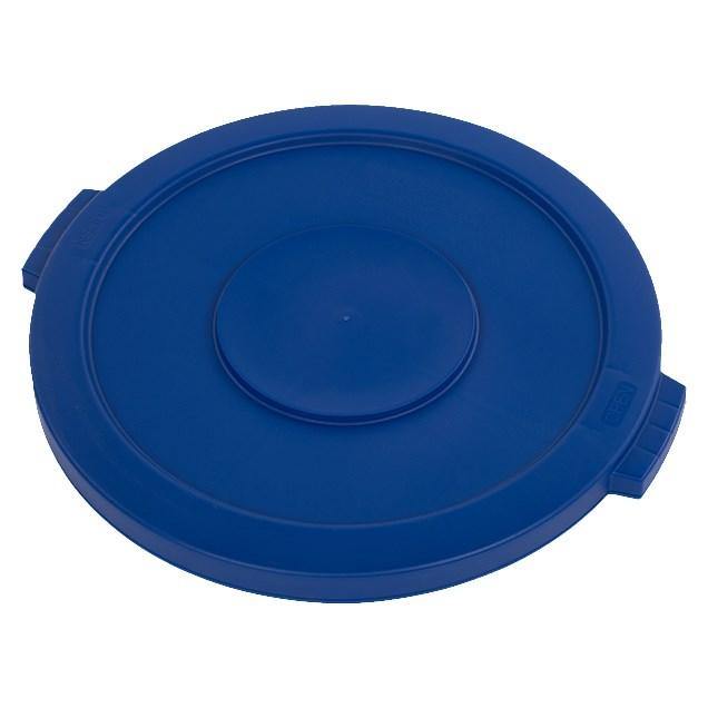 Carlisle 34102114 Bronco 20 Gallon Round Plastic Trash Can Lid, Blue
