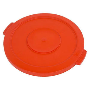 Carlisle 34102124 Bronco 20 Gallon Round Plastic Trash Can Lid, Orange