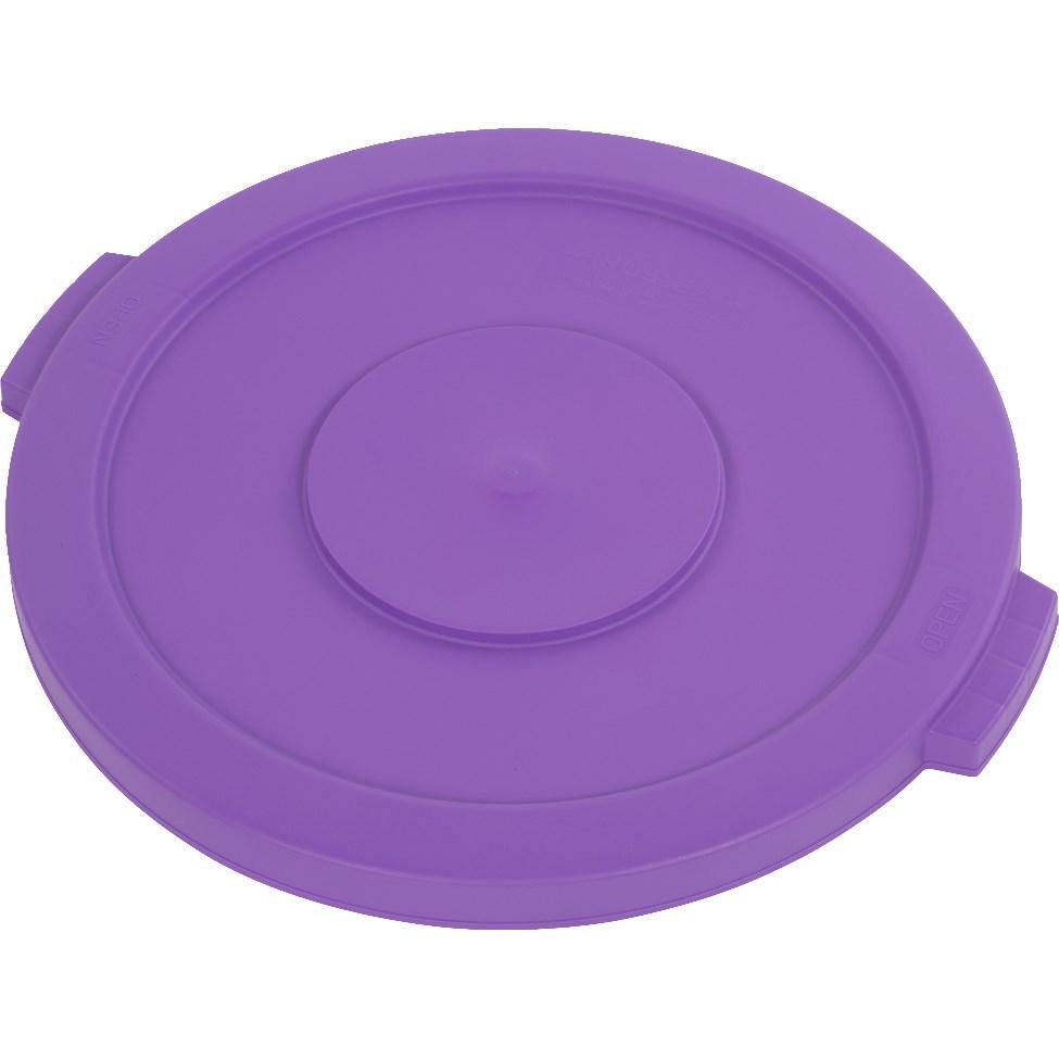 Carlisle 34102189 Bronco 20 Gallon Round Plastic Trash Can Lid, Purple