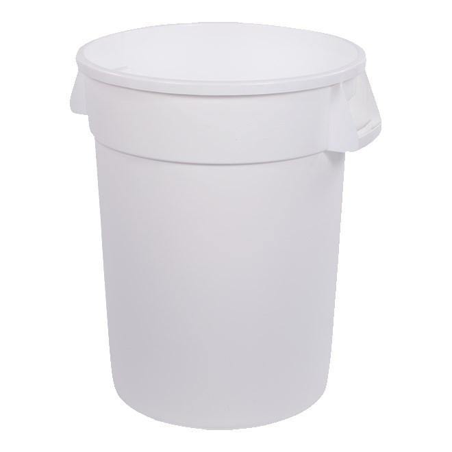 Carlisle 34103202 Bronco 32 Gallon Round Plastic Trash Can Lid, White