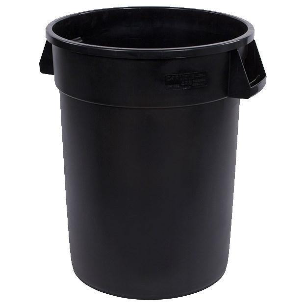Carlisle 34103203 Bronco 32 Gallon Round Plastic Trash Can Lid, Black