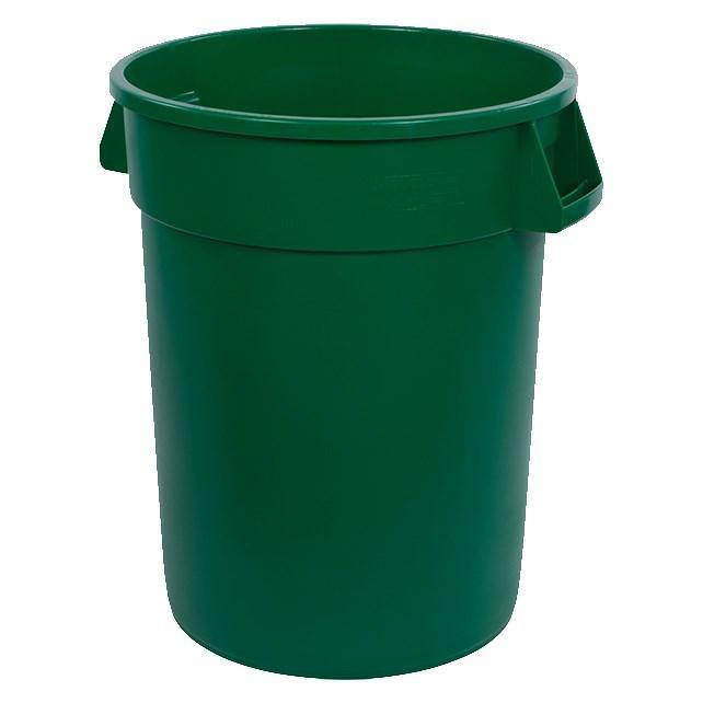 Carlisle 34103209 Bronco 32 Gallon Round Plastic Trash Can Lid, Green