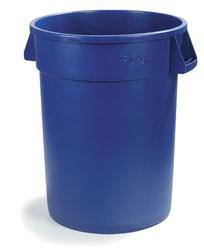 Carlisle 34103214 Bronco 32 Gallon Round Plastic Trash Can Lid, Blue