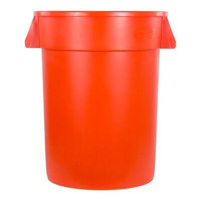 Carlisle 34103224 Bronco 32 Gallon Round Plastic Trash Can Lid, Orange