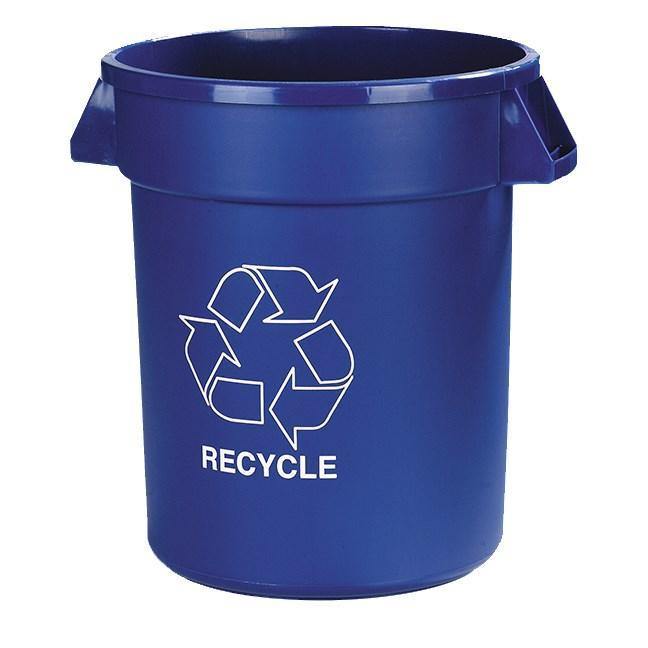Carlisle 341032REC14 Bronco 32 Gal Multiple Materials Recycle Bin - Indoor/Outdoor