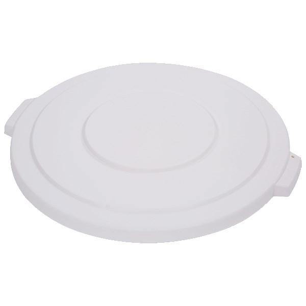 Carlisle 34103302 Bronco 32 Gallon Round Plastic Trash Can Lid, White