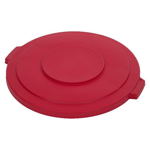 Carlisle 34103305 Bronco 32 Gallon Round Plastic Trash Can Lid, Red