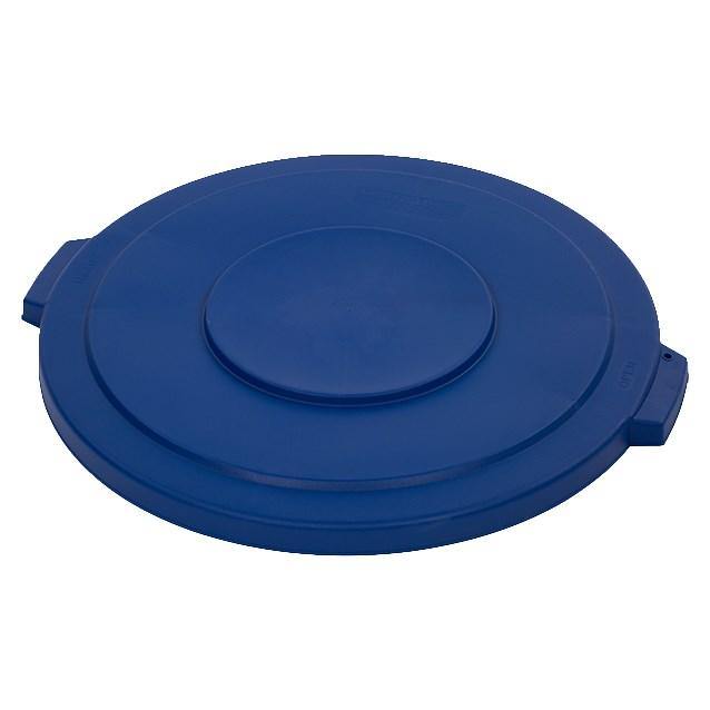 Carlisle 34103314 Bronco 32 Gallon Round Plastic Trash Can Lid, Blue
