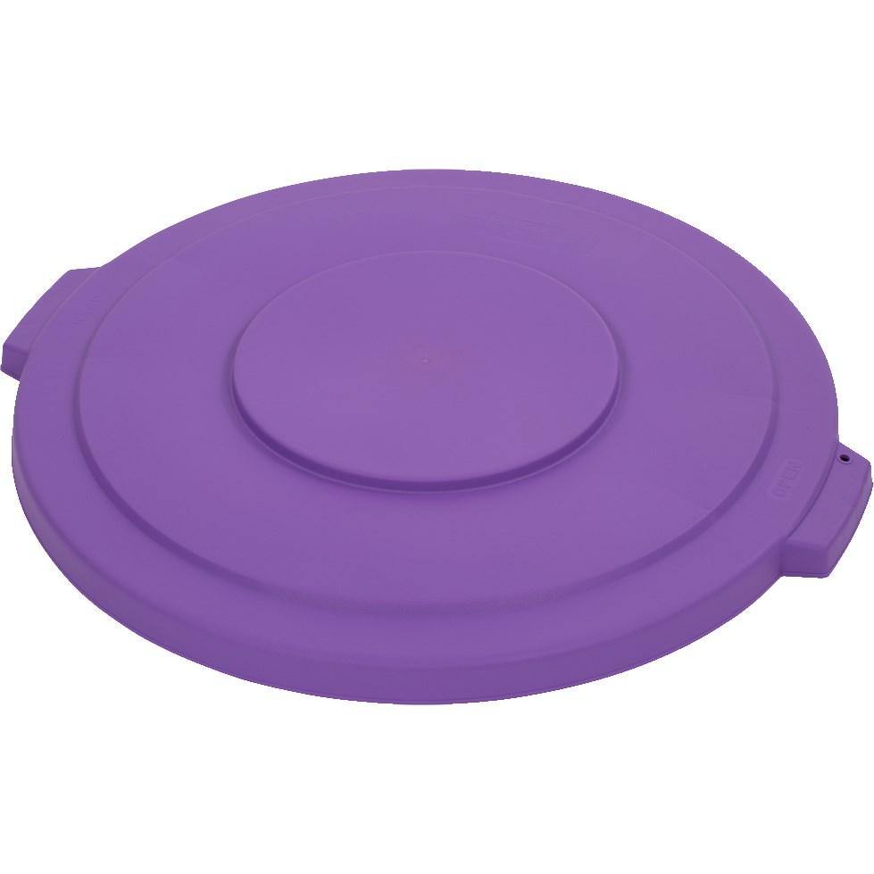 Carlisle 34103389 Bronco 32 Gallon Round Plastic Trash Can Lid, Purple