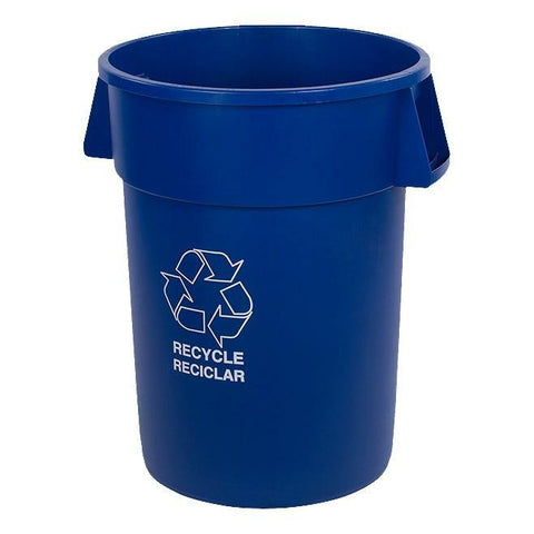 Winco PTCS-23L Square Trash Can, 23 Gallon, Blue