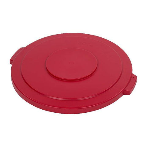 Carlisle 34104505 Bronco 44 Gallon Round Plastic Trash Can Lid, Red