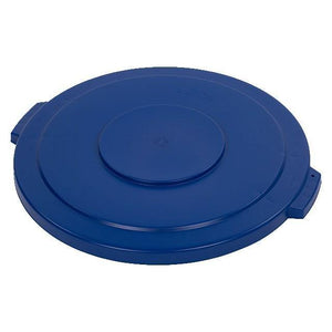 Carlisle 34104514 Bronco 44 Gallon Round Plastic Trash Can Lid, Blue