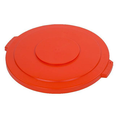 Carlisle 34104524 Bronco 44 Gallon Round Plastic Trash Can Lid, Orange