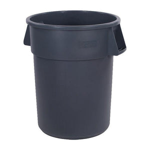 Carlisle 34105523 Bronco 55 Gallon Round Plastic Trash Can, Gray