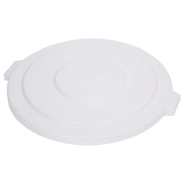Carlisle 34105602 Bronco 55 Gallon Round Plastic Trash Can Lid, White