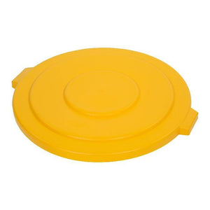 Carlisle 34105604 Bronco 55 Gallon Round Plastic Trash Can Lid, Yellow