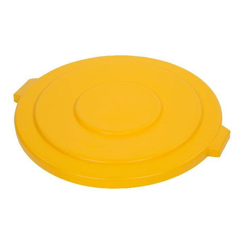 Carlisle 34105604 Bronco 55 Gallon Round Plastic Trash Can Lid, Yellow