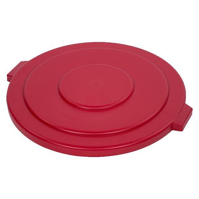 Carlisle 34105605 Bronco 55 Gallon Round Plastic Trash Can Lid, Red