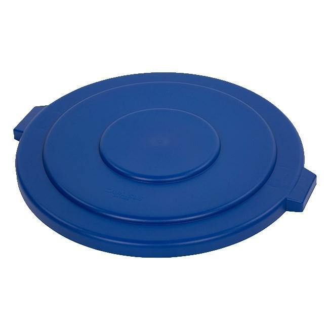 Carlisle 34105614 Bronco 55 Gallon Round Plastic Trash Can Lid, Blue