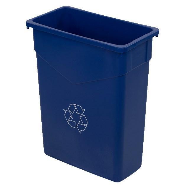 Carlisle 342015REC14 Trimline 15 Gallon Rectangular Recycle Bin, Plastic Blue