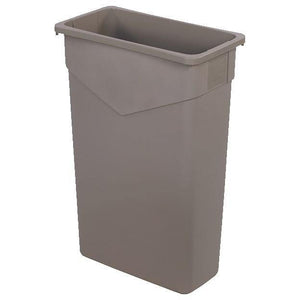 Carlisle 34202306 Trimline 23 Gallon Rectangular Plastic Trash Can, Beige