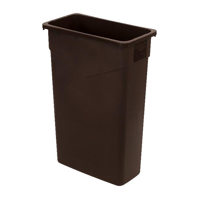 Carlisle 34202369 Trimline 23 Gallon Rectangular Plastic Trash Can, Brown