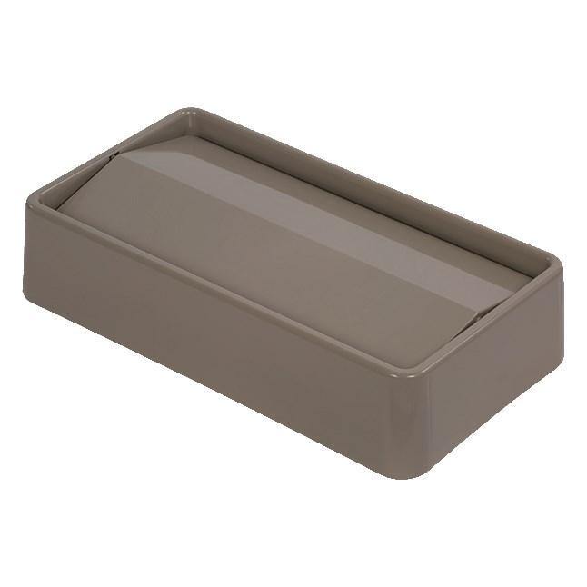Carlisle 34202406 Trimline Rectangular Trash Can Swing Top, ABS plastic, Lid, Beige