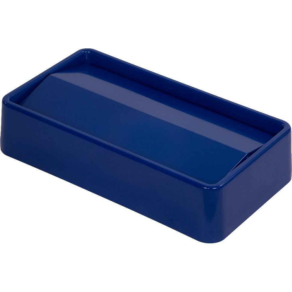 Carlisle 34202414 Trimline Rectangular Trash Can Swing Top, ABS plastic, Lid, Blue