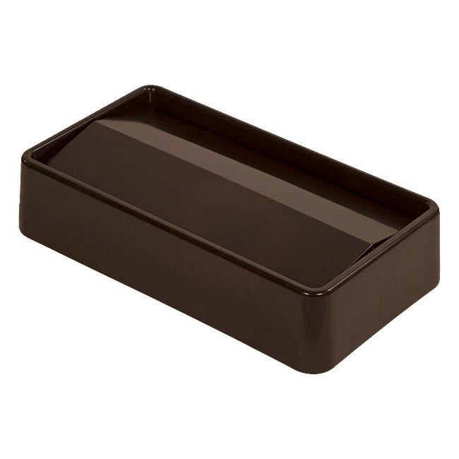 Carlisle 34202469 Trimline Rectangular Trash Can Swing Top, ABS plastic, Lid, Brown