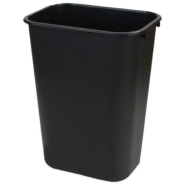 Carlisle 34294103 41-1/4 Qt Rectangle Waste Basket - Plastic, Black