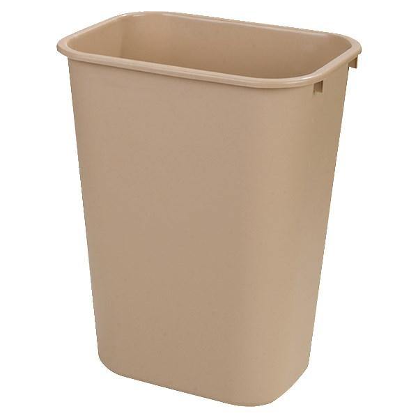 Carlisle 34294106 41-1/4 Qt Rectangle Waste Basket - Plastic, Beige