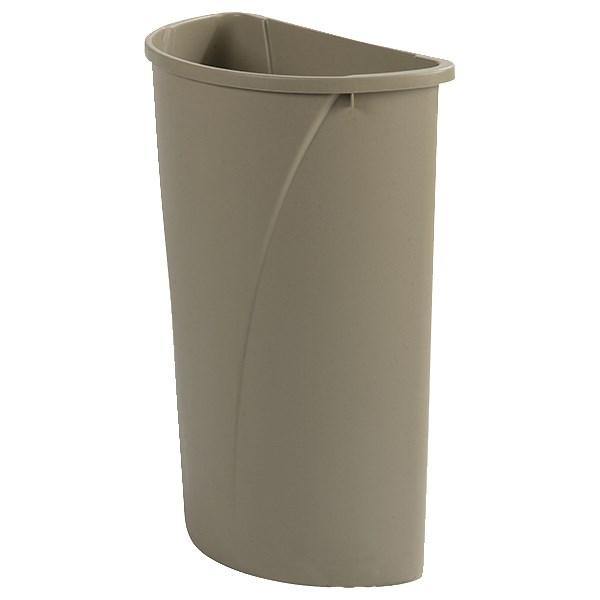 Carlisle 34302106 Centurian 21 Gallon Beige Half Round Wall Hugger Trash Can