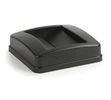 Carlisle 34352503 Centurian 23 Gallon Black Square Trash Can Lid with Swing Top