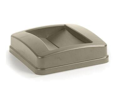 Carlisle 34352506 Centurian 23 Gallon Beige Square Trash Can Lid with Swing Top