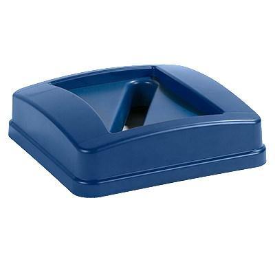 Carlisle 343526REC14 Centurian 23 Gallon Blue Square Recycling Bin Lid with Paper Slot