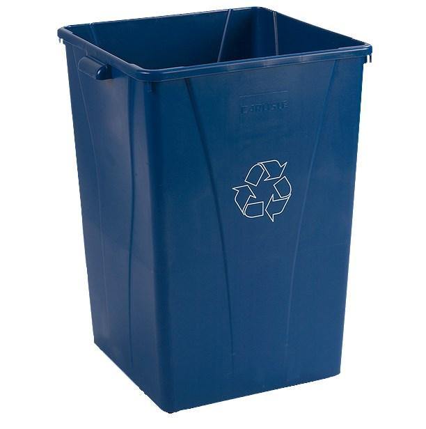 Carlisle 343935REC14 Centurian 35 Gallon Blue Square Recycling Bin